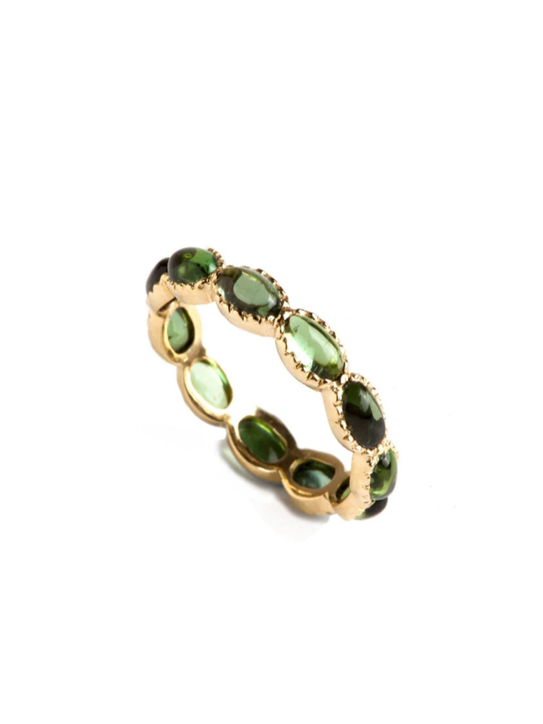 Freestyle Green Tourmaline Oval Cabochon Ring