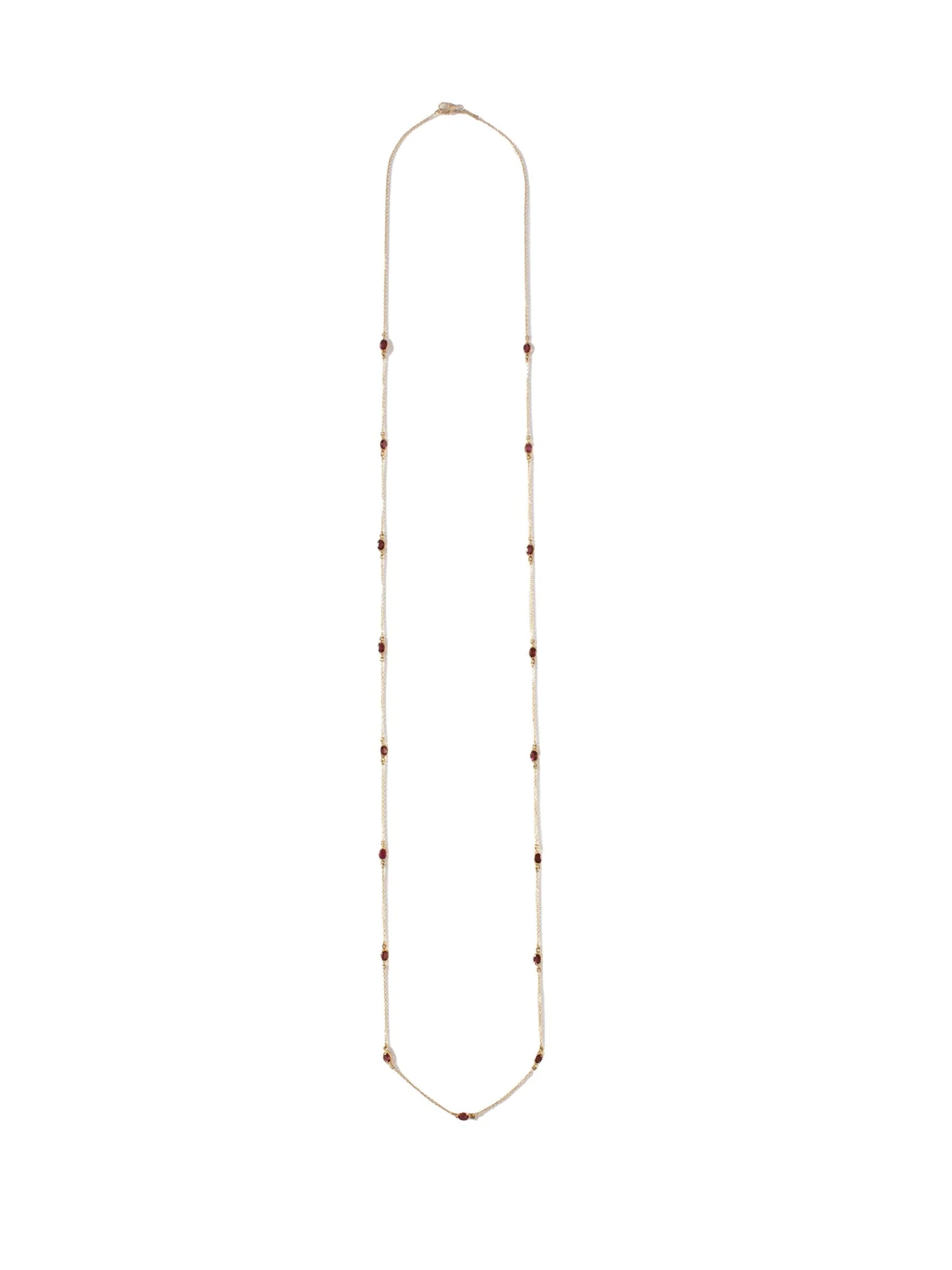 Freestyle Pink Tourmaline Oval Necklace in 18k gold featuring a brilliant oval-cut pink tourmaline.