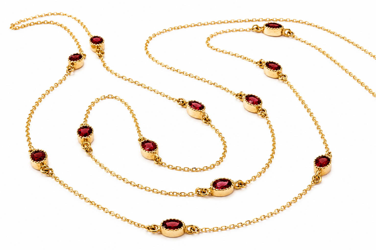 Freestyle Pink Tourmaline Oval Long Necklace