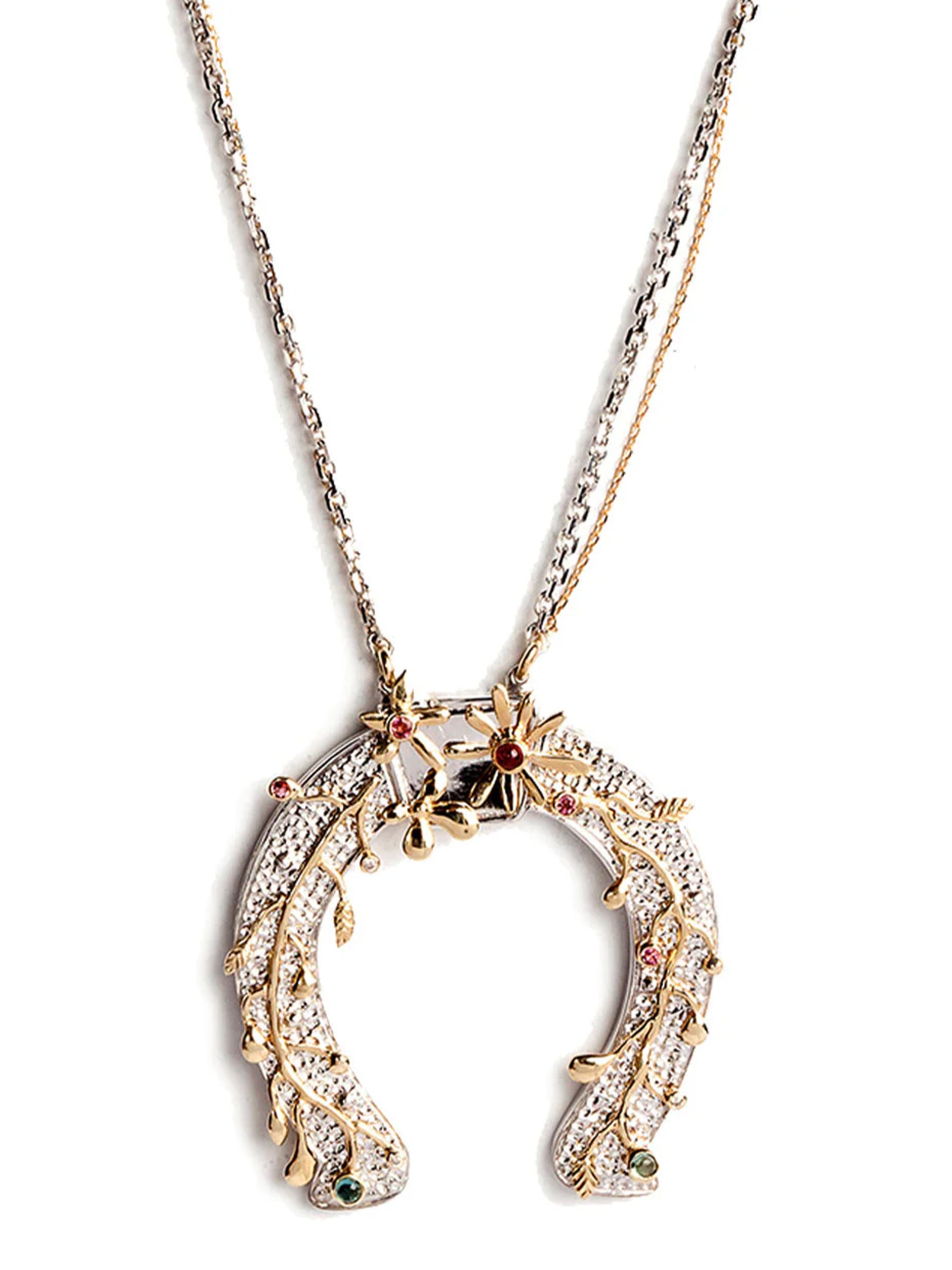 Horseshoe Spiralling Branches Necklace