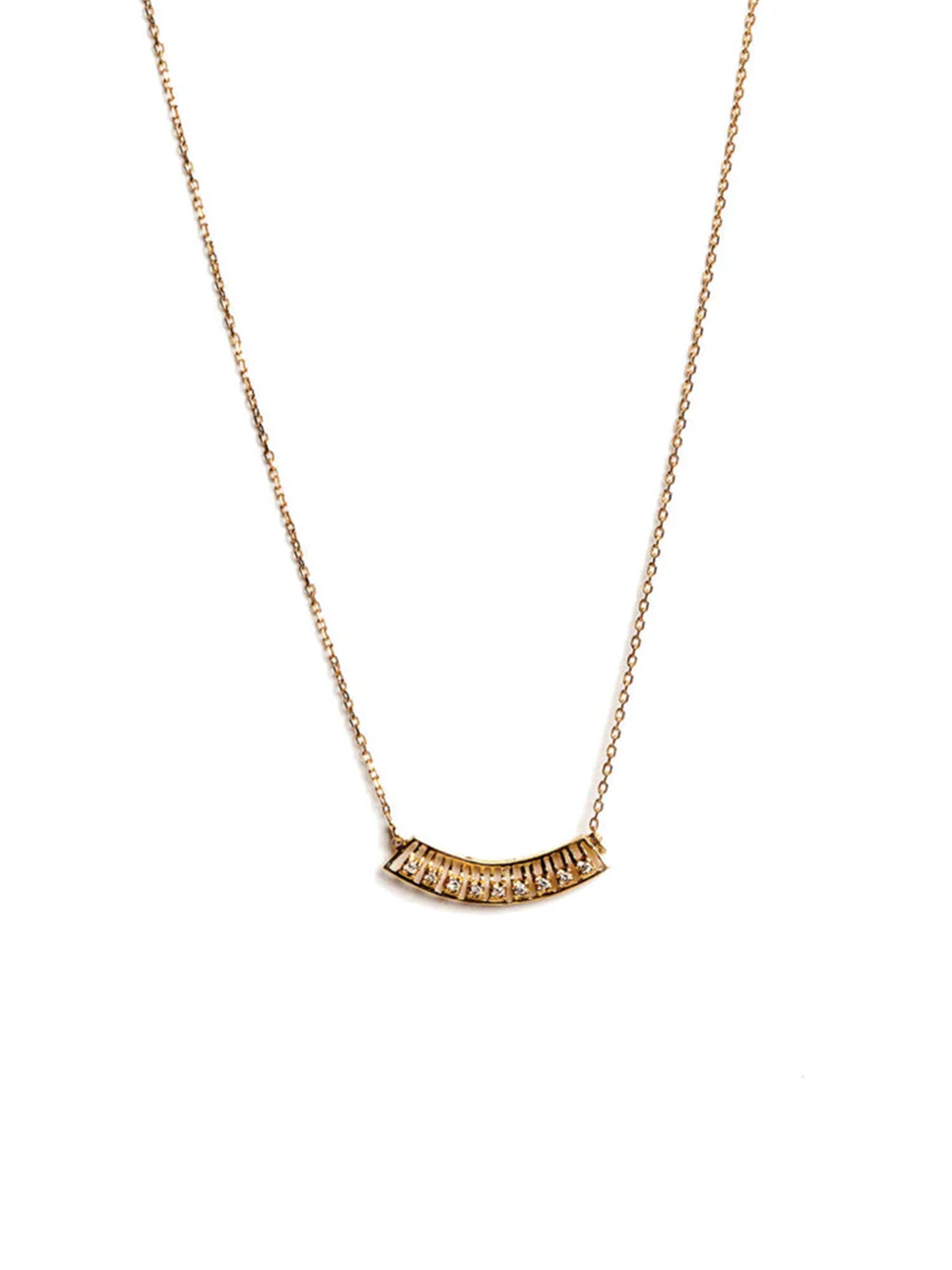Levant Curved Necklace with Diamonds