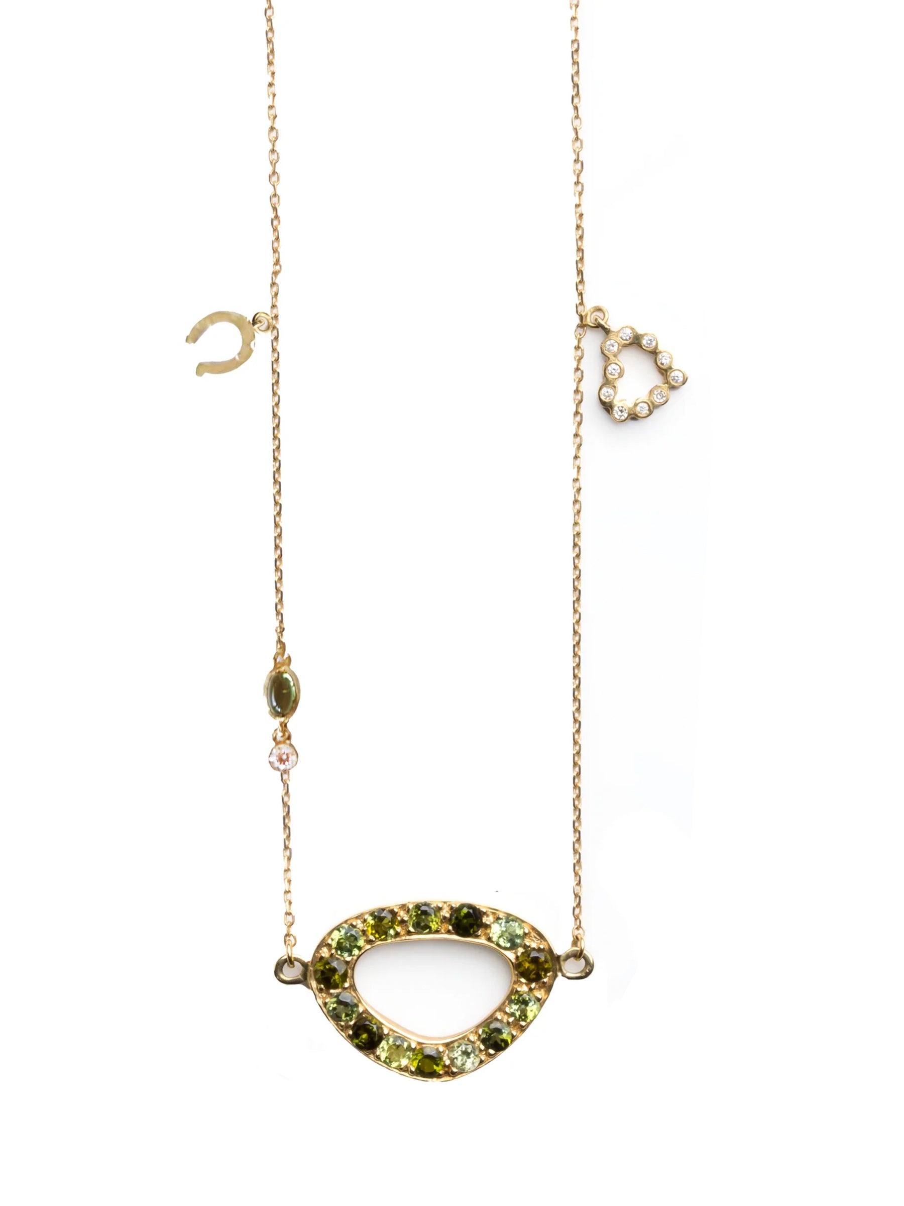 Tourmaline Choker With Diamond Heart Charm