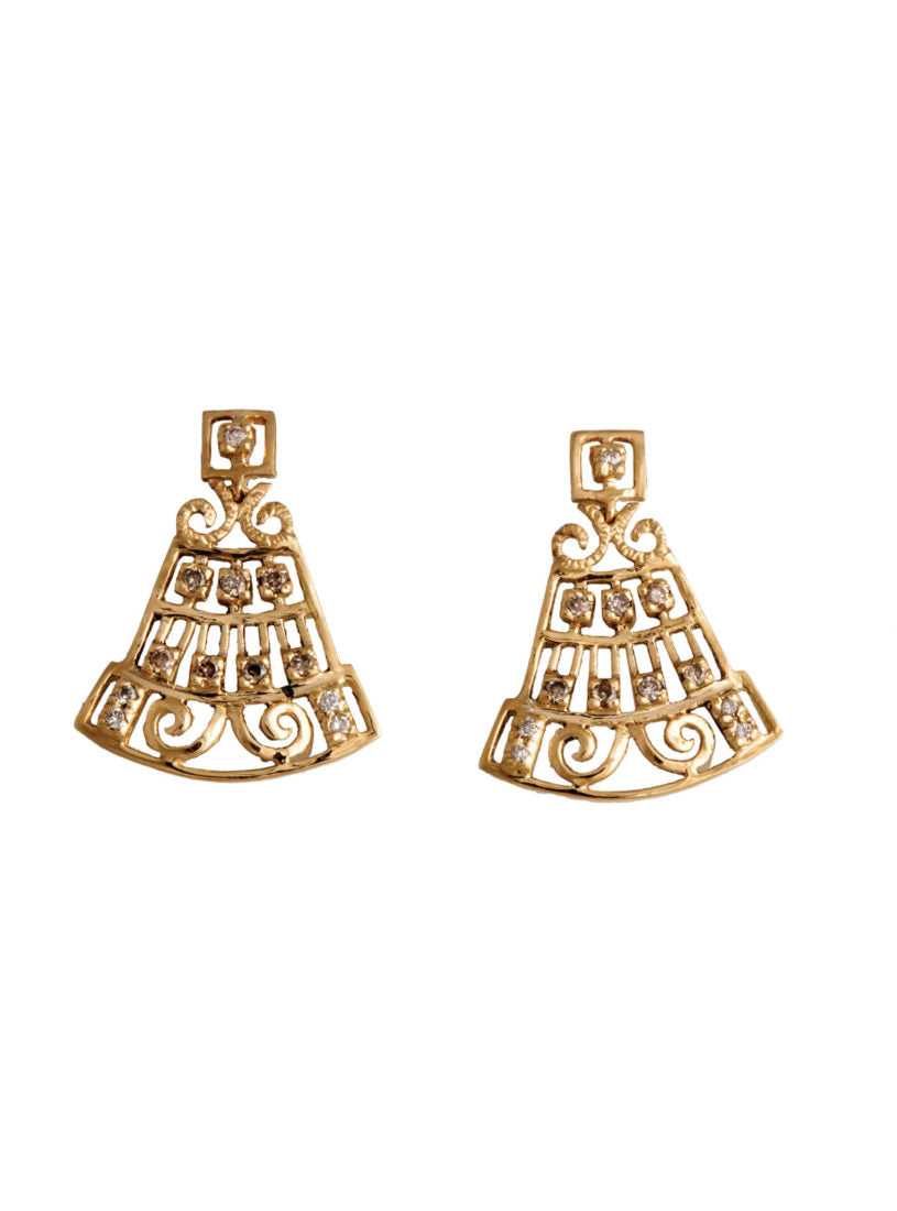 Levant Filigree Earrings with Diamonds