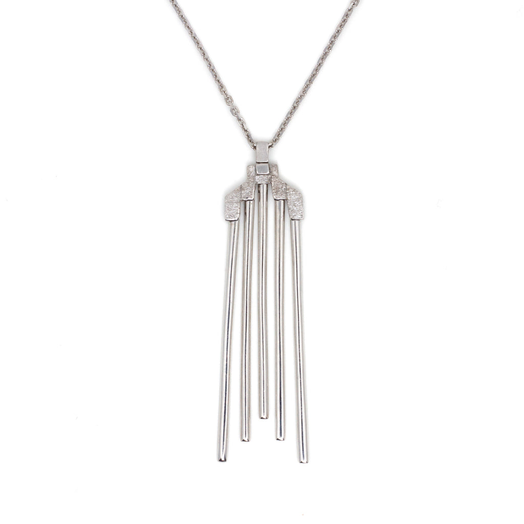 Silver Sleek Cylinders Necklace