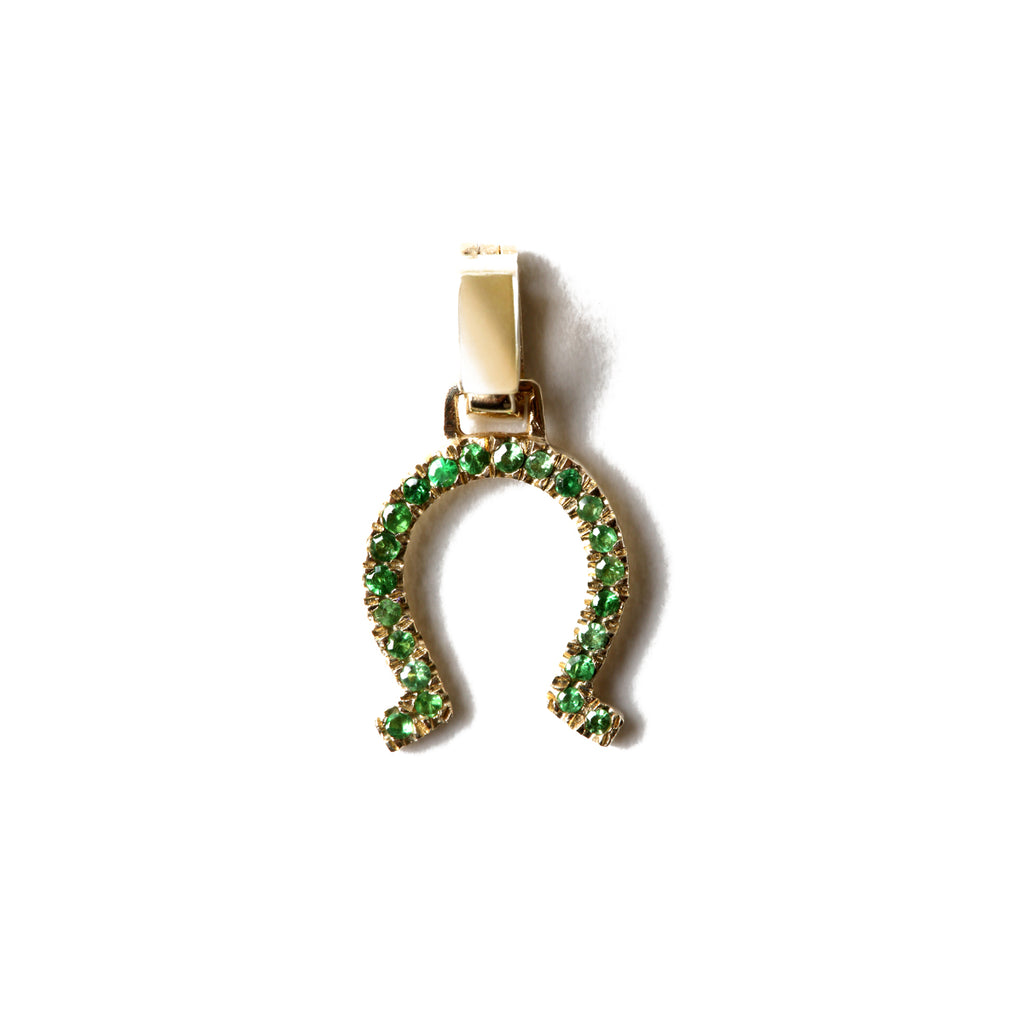 Tsavorite Horseshoe Charm