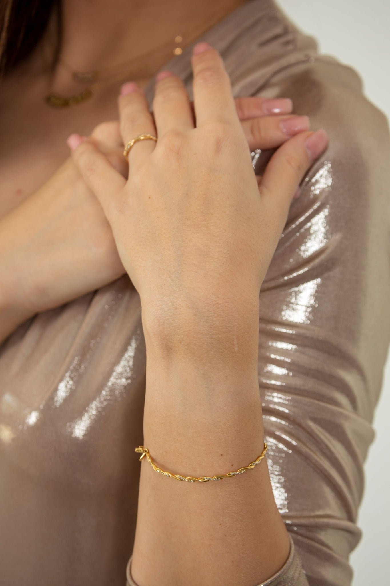 Levant Braided Bracelet with Diamonds
