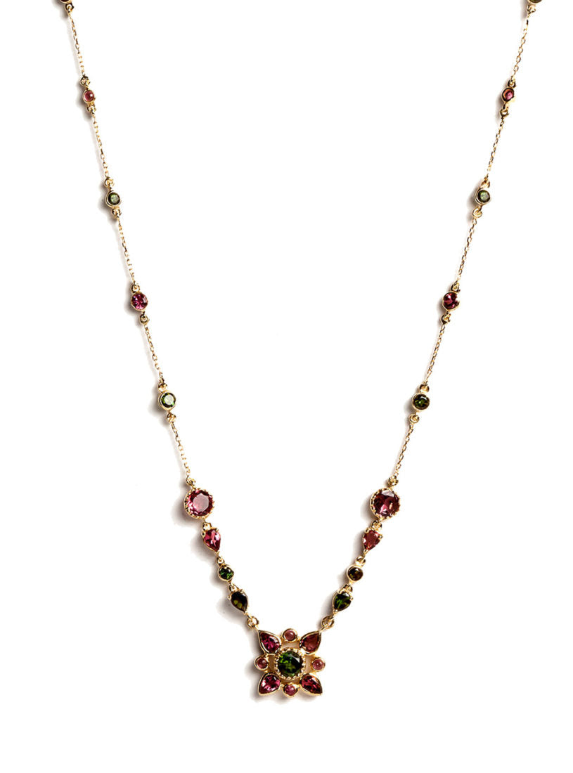 Arabesque Geometric Floral Short Necklace