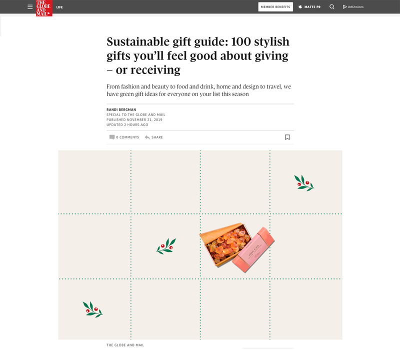 The Globe and Mail Online: Sustainable Gift Guide