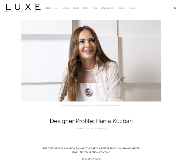 Luxe Magazine Online: Designer Profile: Hania Kuzbari