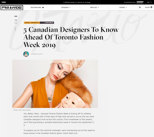 Much Far & Wide: 5 Canadian Designers To Know Ahead of Toronto Fashion Week 2019