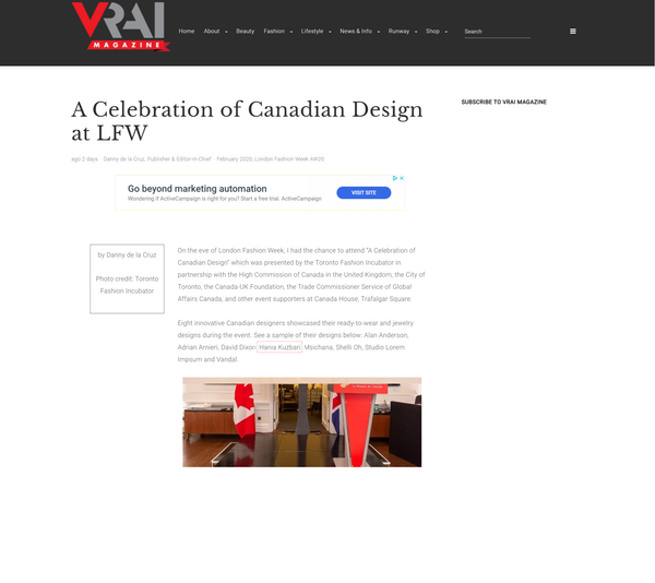 Vrai Magazine: A Celebration of Canadian Design at LFW