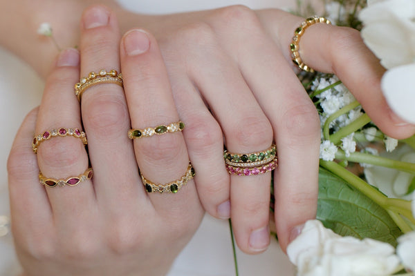 Beyond Diamonds: Colorful Gemstone Promise Rings by Hania Kuzbari