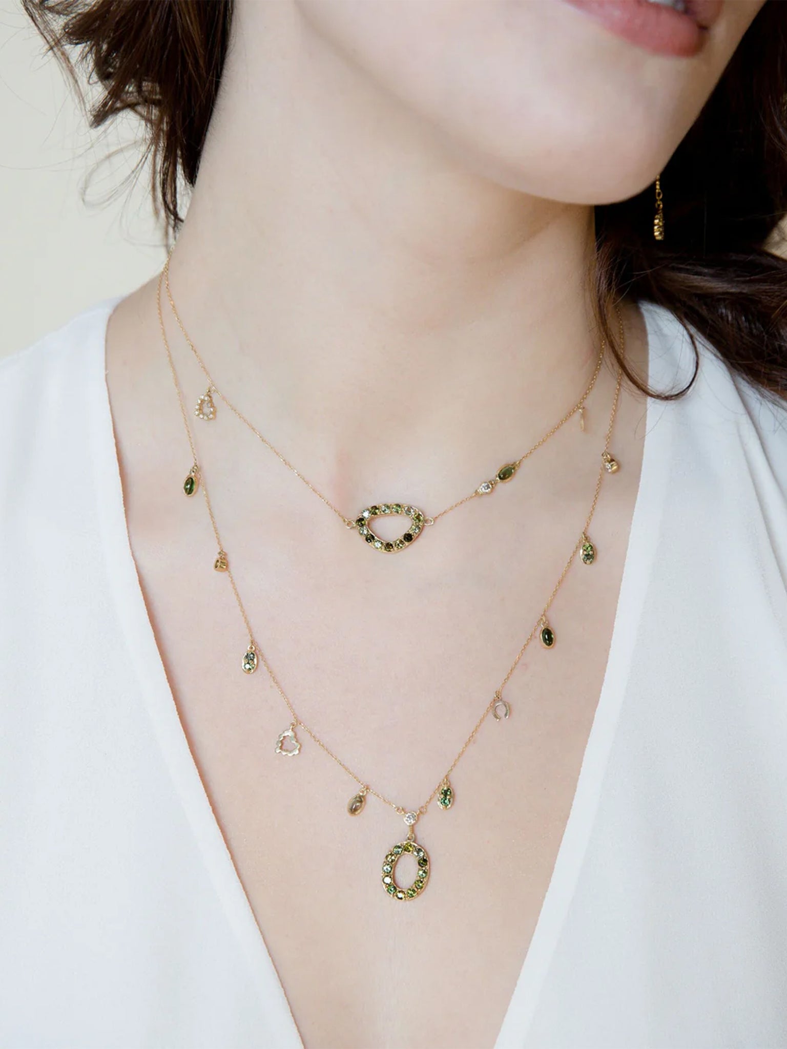 Tourmaline Choker With Diamond Heart Charm