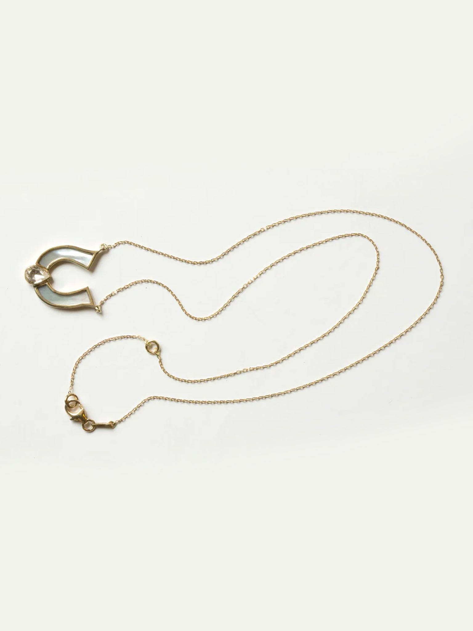 Horseshoe White Mother Of Pearl Necklace