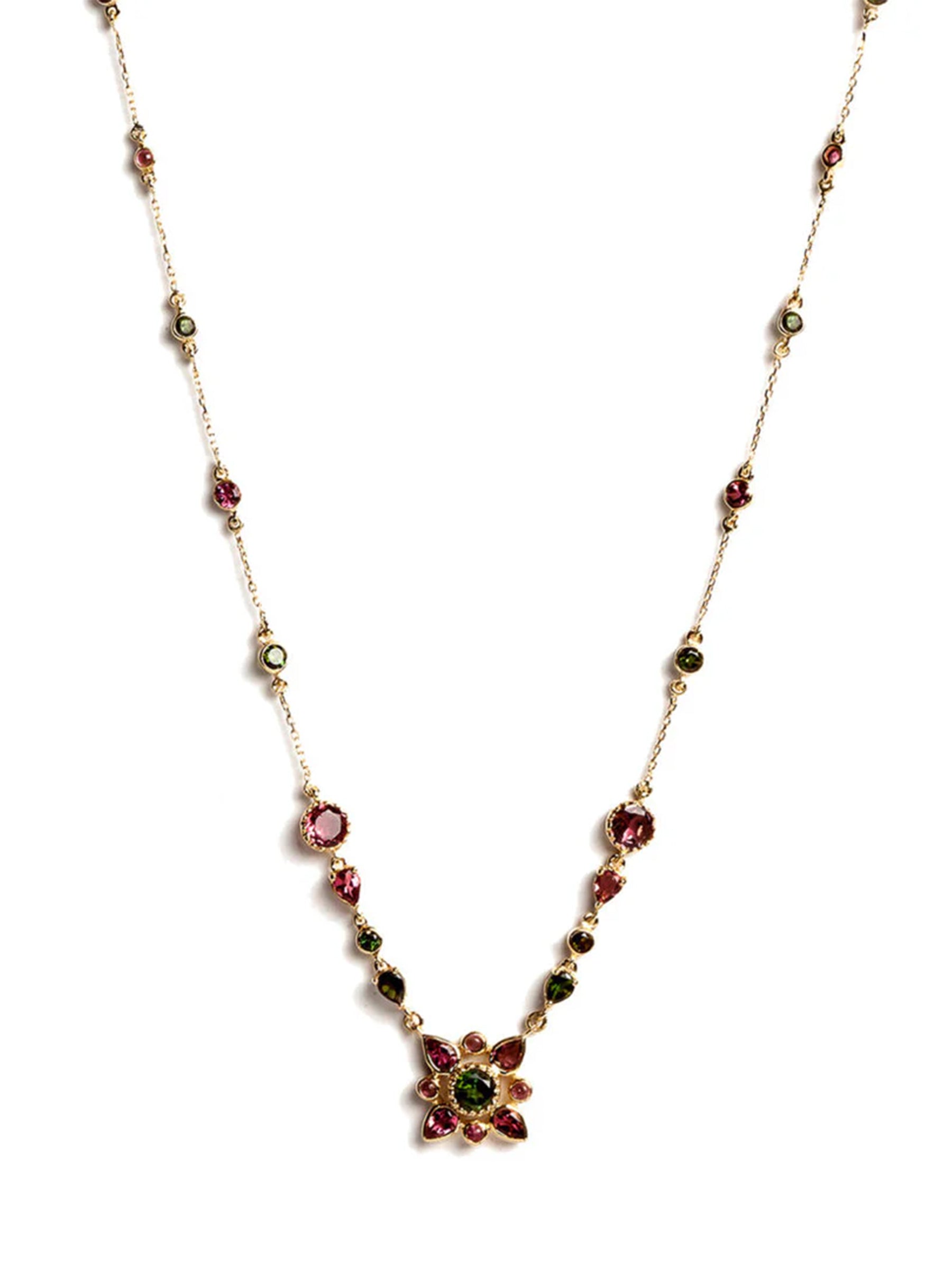 Arabesque Geometric Floral Short Necklace
