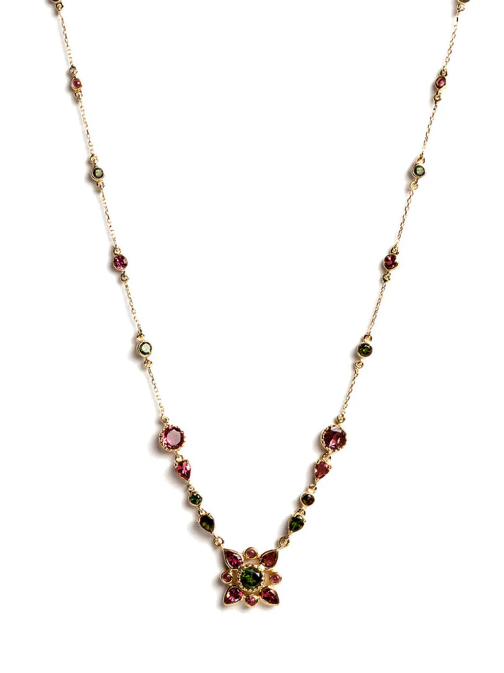 Arabesque Geometric Floral Short Necklace