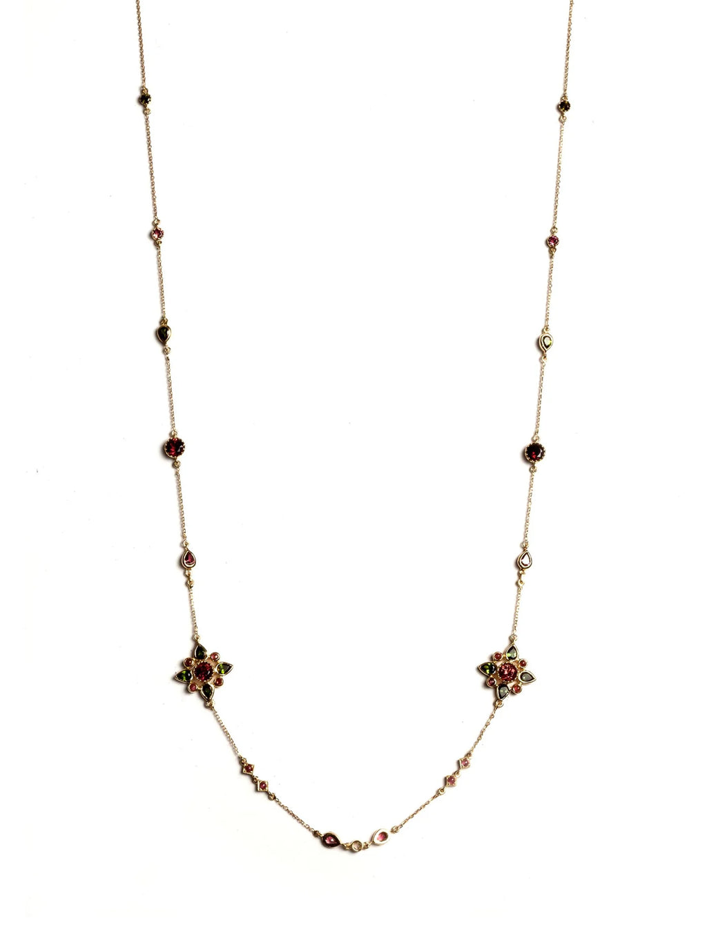Arabesque Geometric Floral Long Necklace