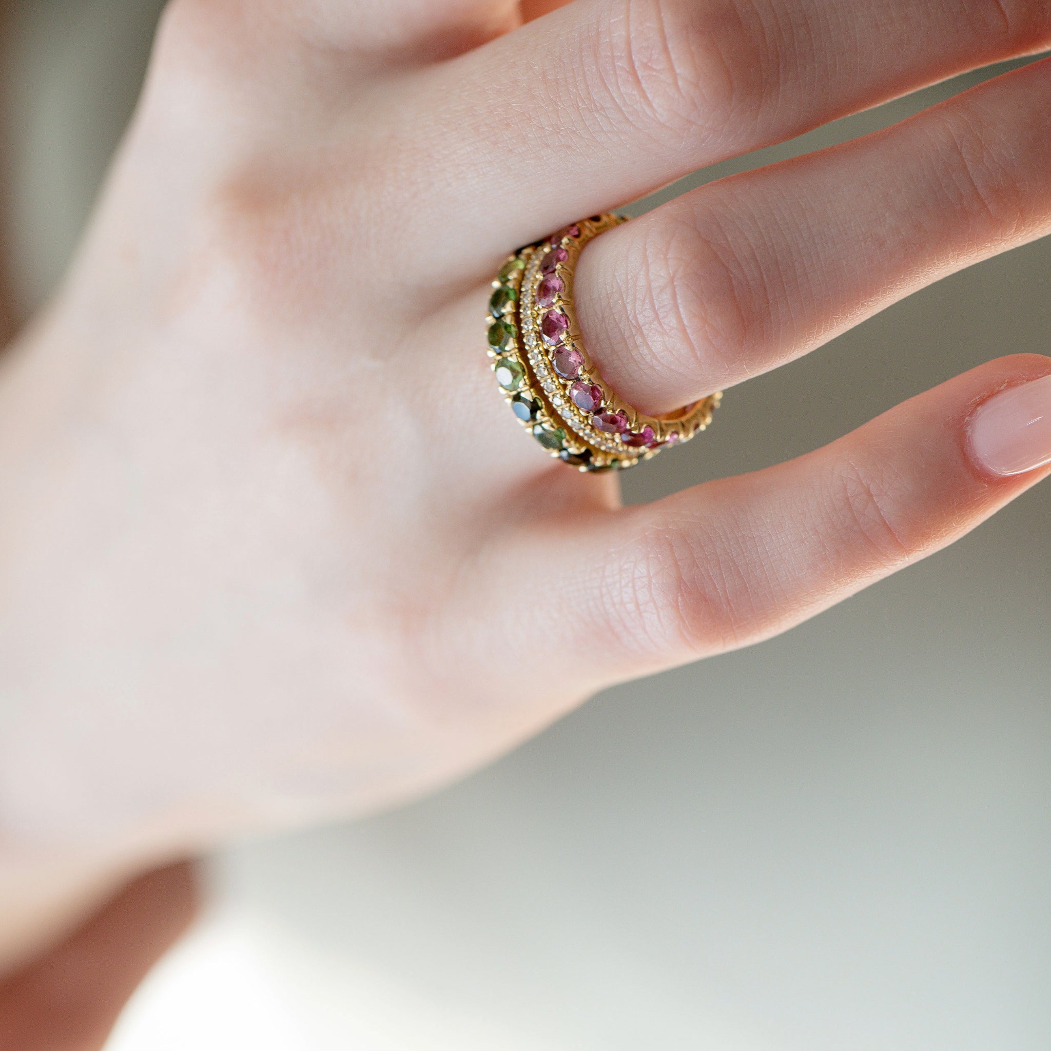 Freestyle Ring with Pink Tourmalines