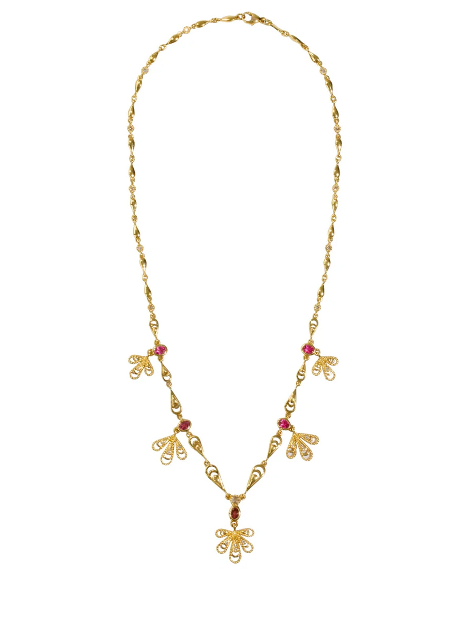 Aghabani Pergola Pink Tourmaline Diamond Necklace