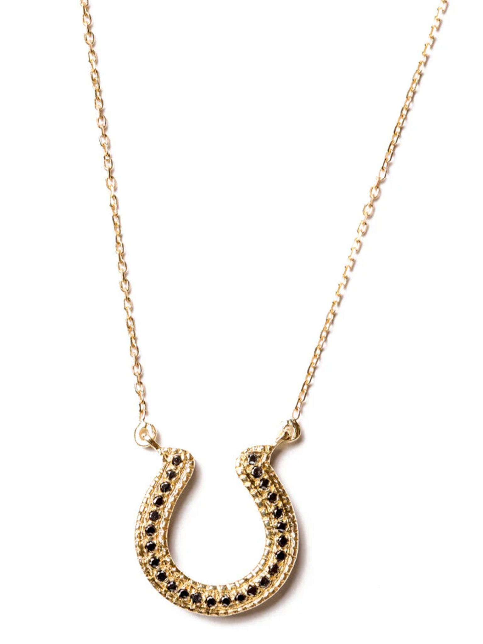 Horseshoe Black Diamond Necklace
