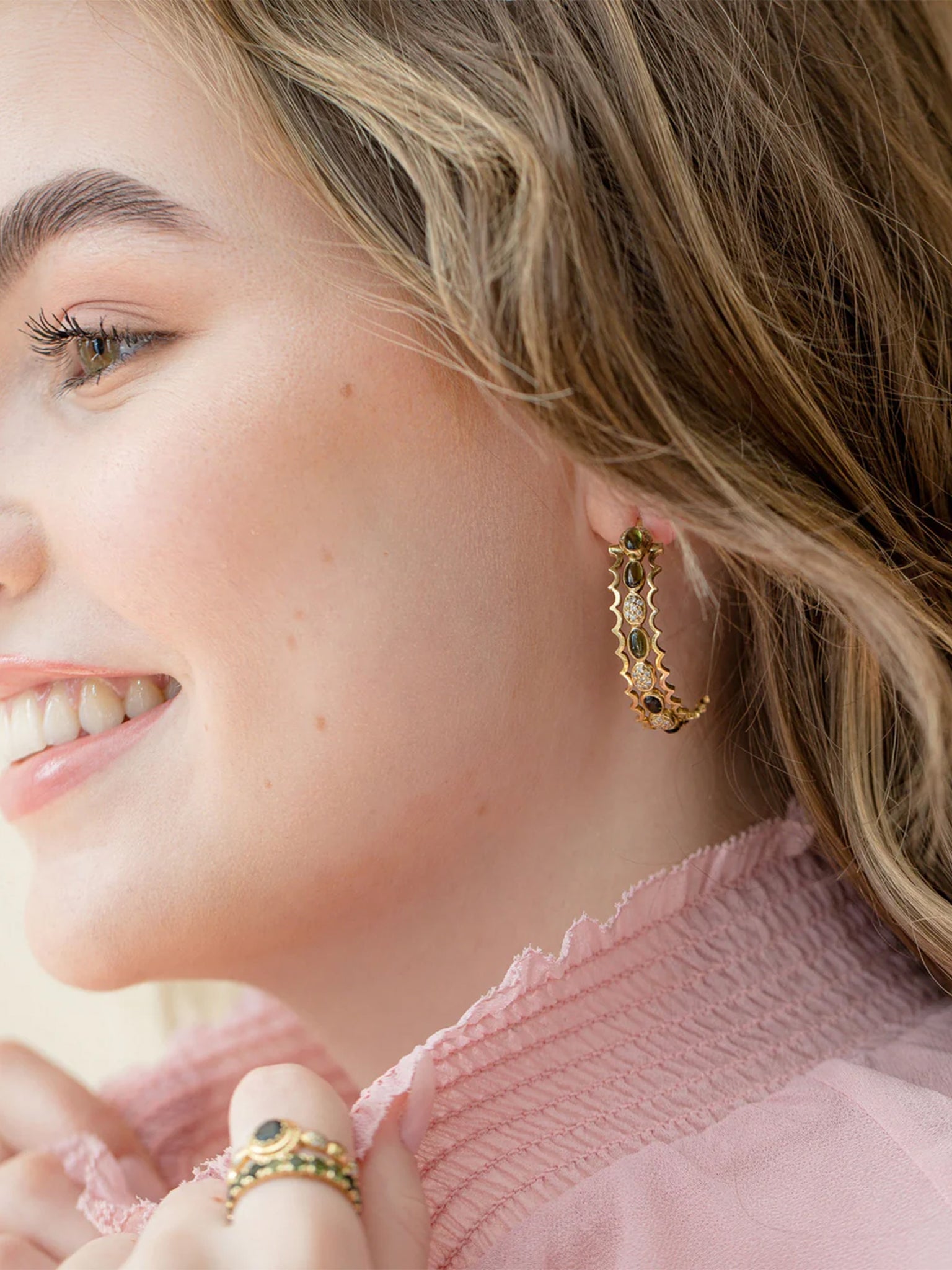 Freestyle Green Tourmaline And Diamond Statement Earrings