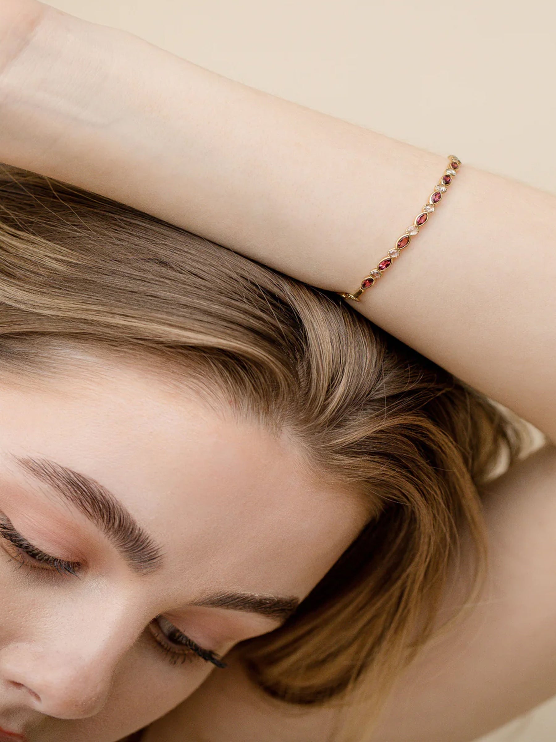 Freestyle Pink Tourmaline Marquise Diamond Bracelet