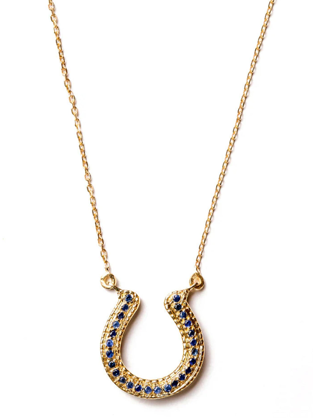 Horseshoe Blue Sapphires Necklace