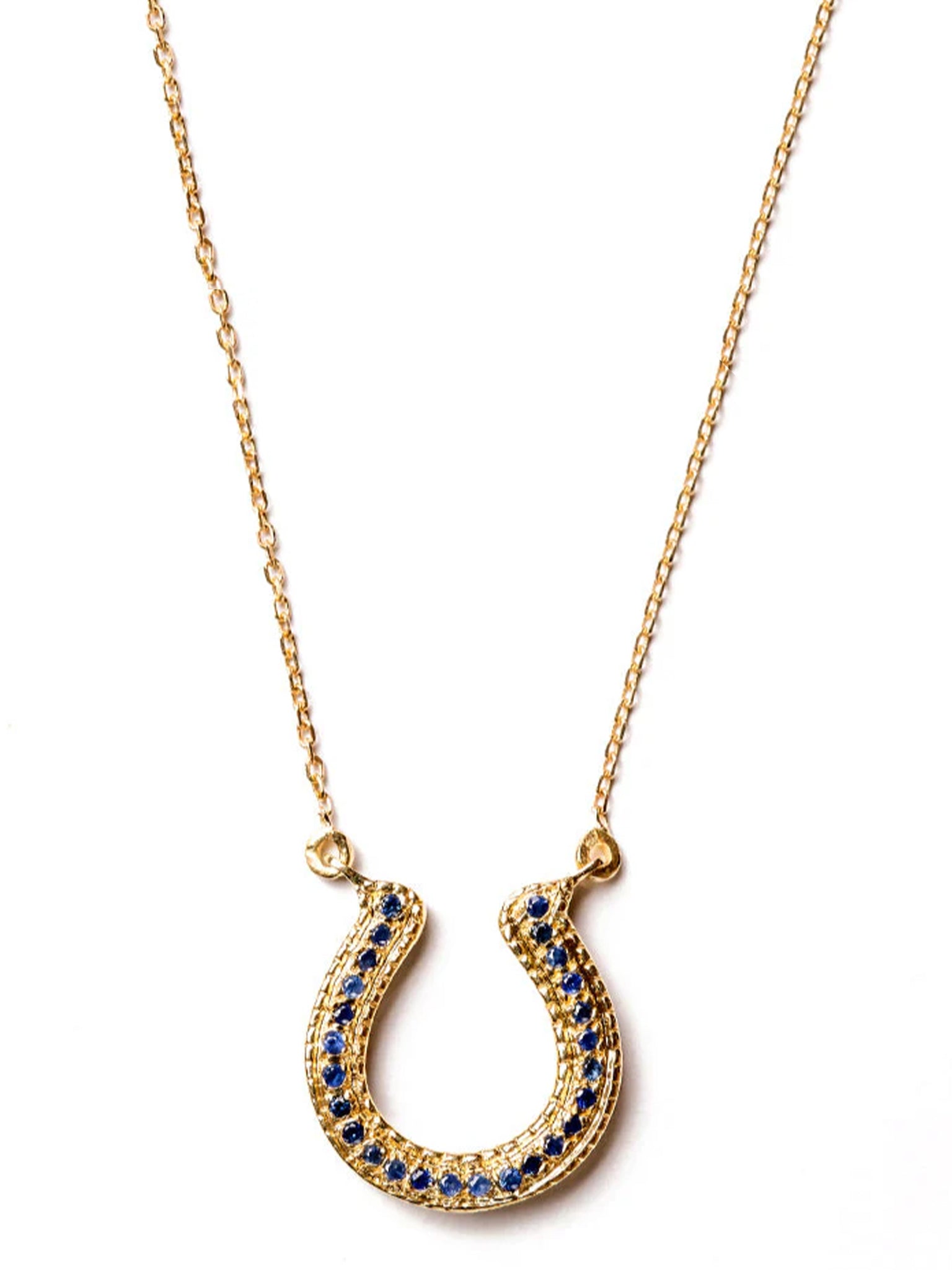 Horseshoe Blue Sapphires Necklace