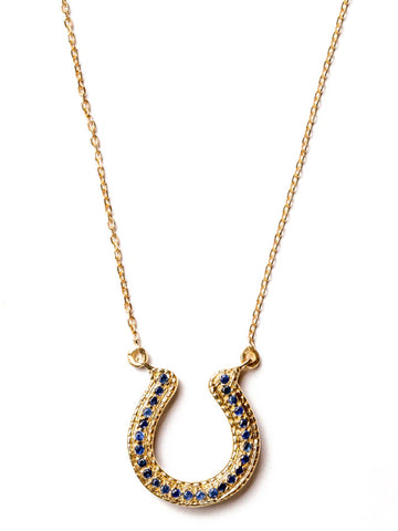 Horseshoe Blue Sapphires Necklace
