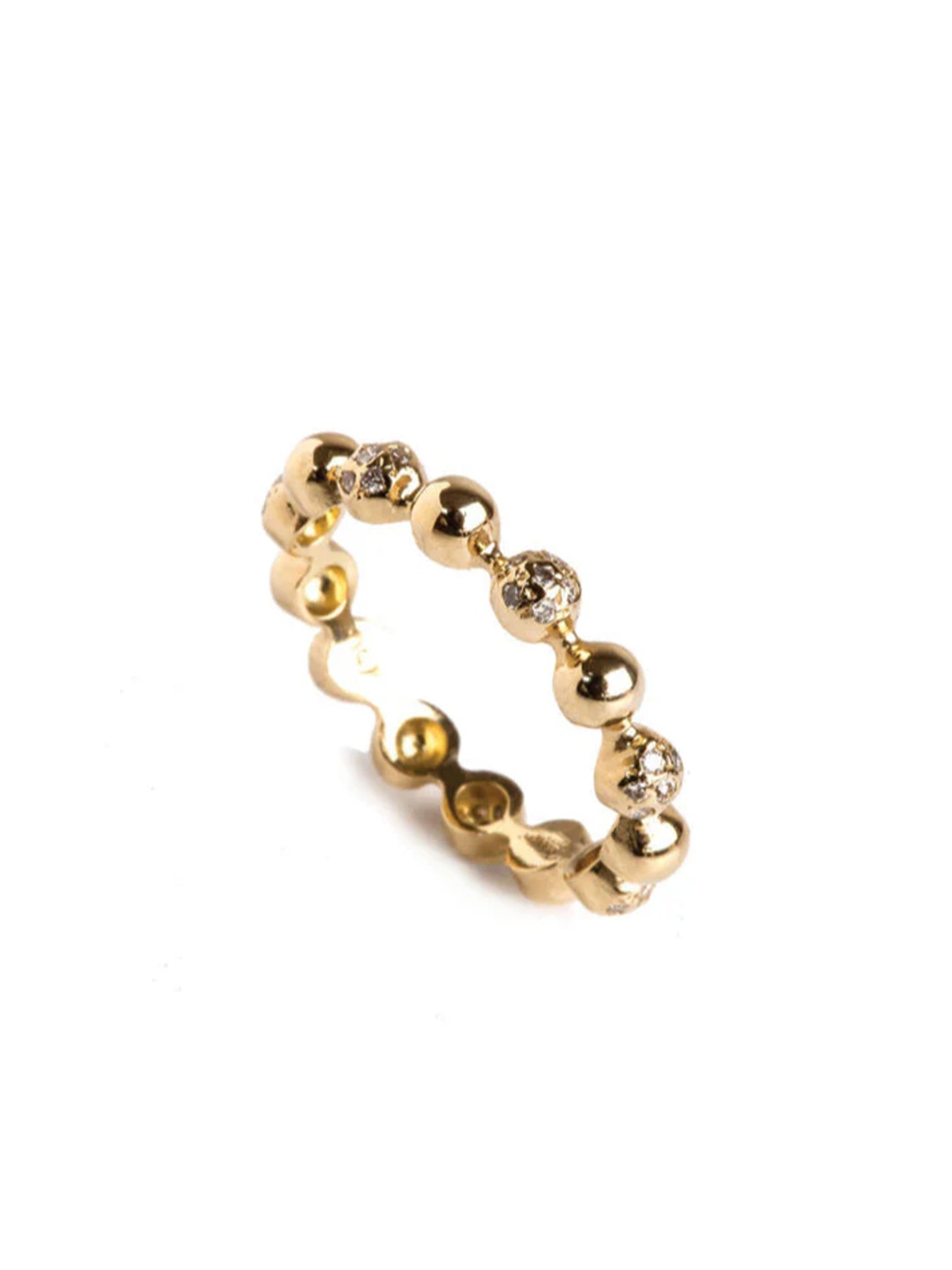 Levant Beaded Ring with Diamonds