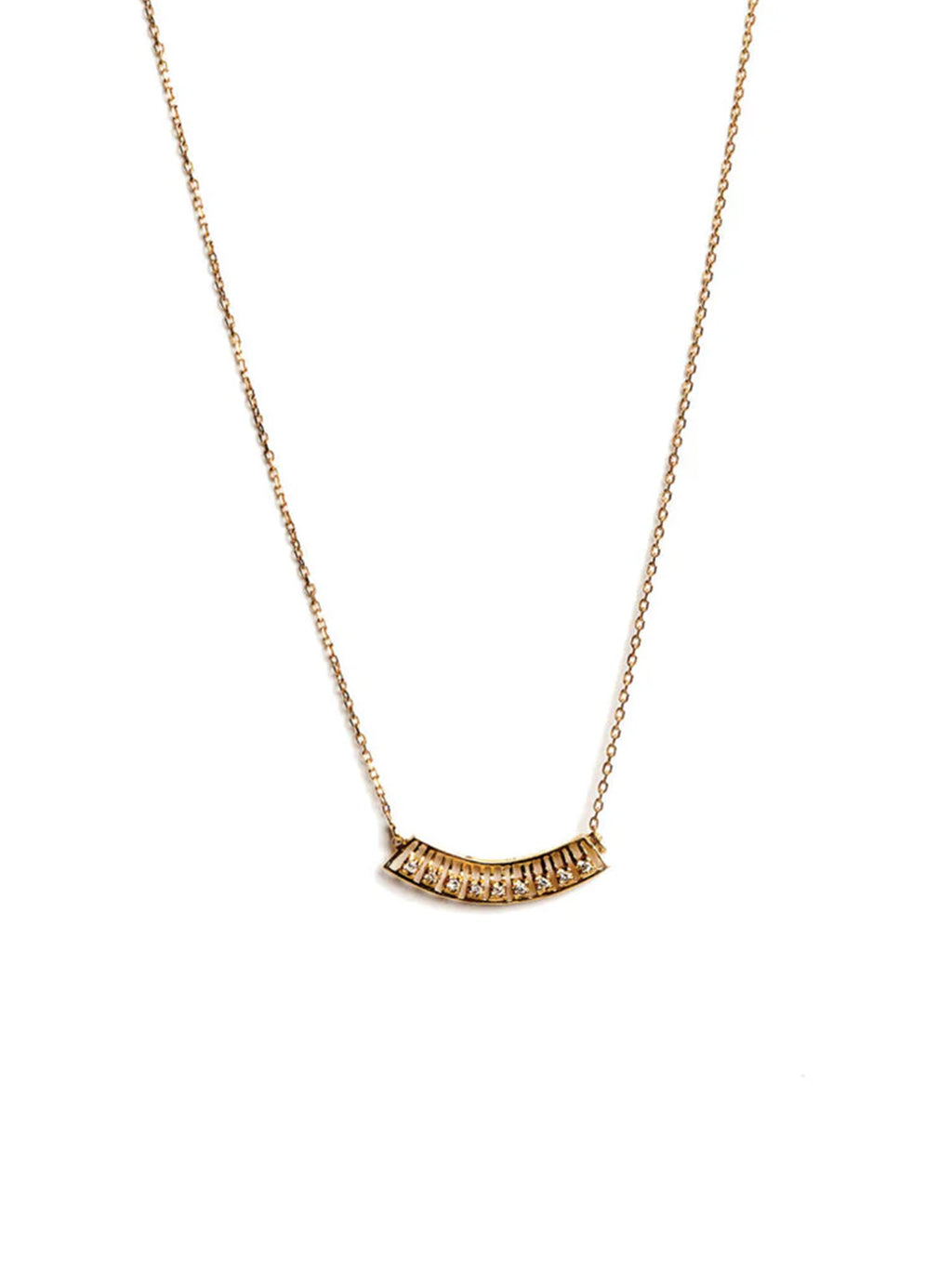 Levant Curved Necklace with Diamonds