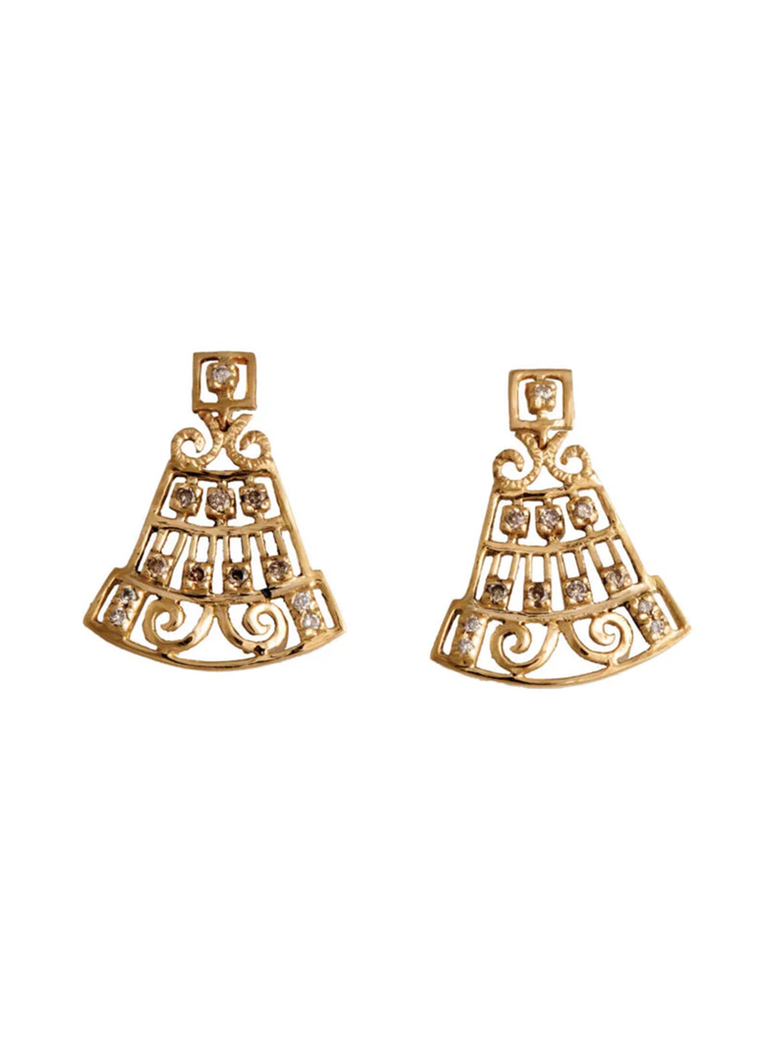 Levant Filigree Earrings with Diamonds