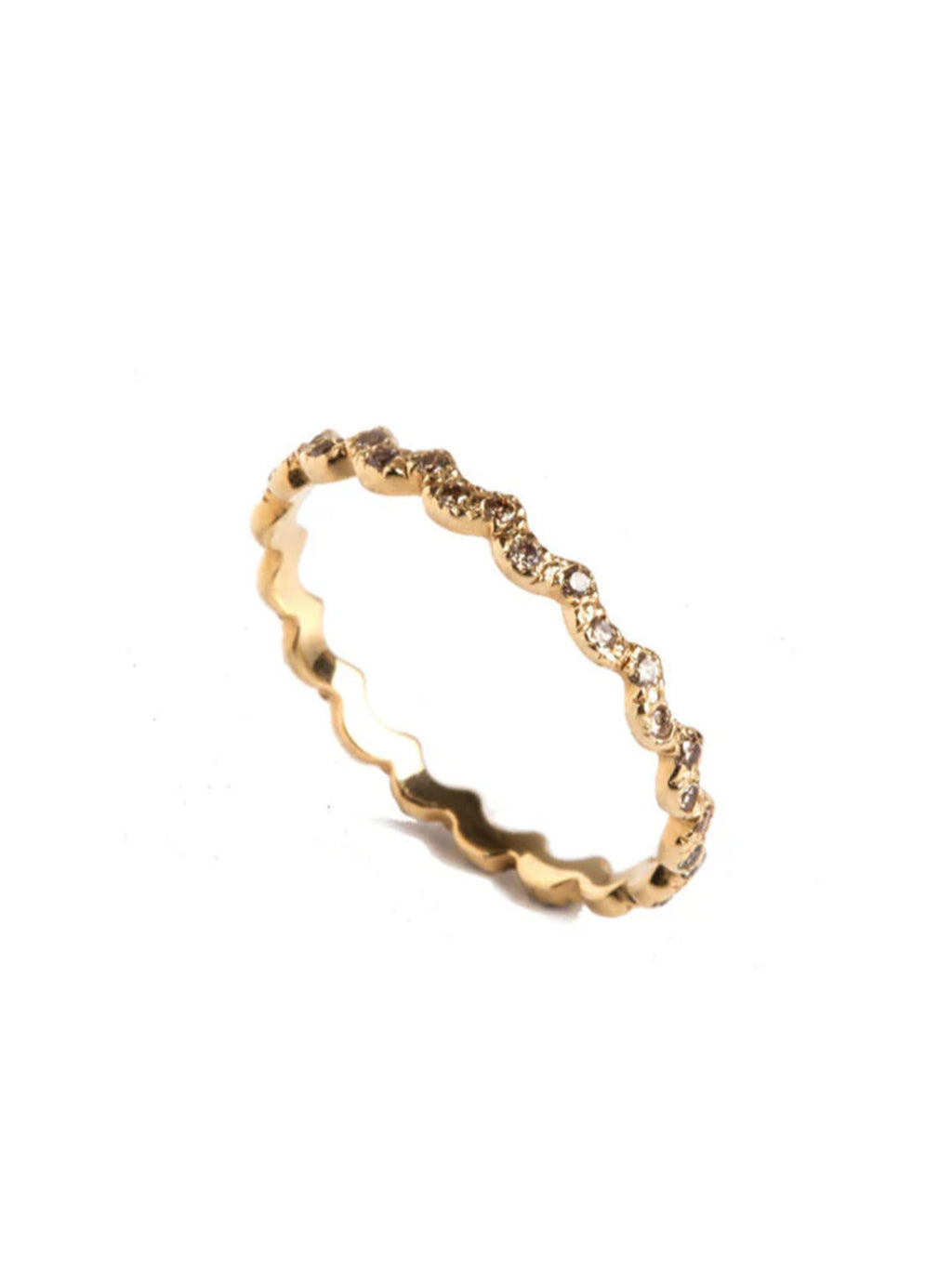 Levant Scalloped Ring with Diamonds