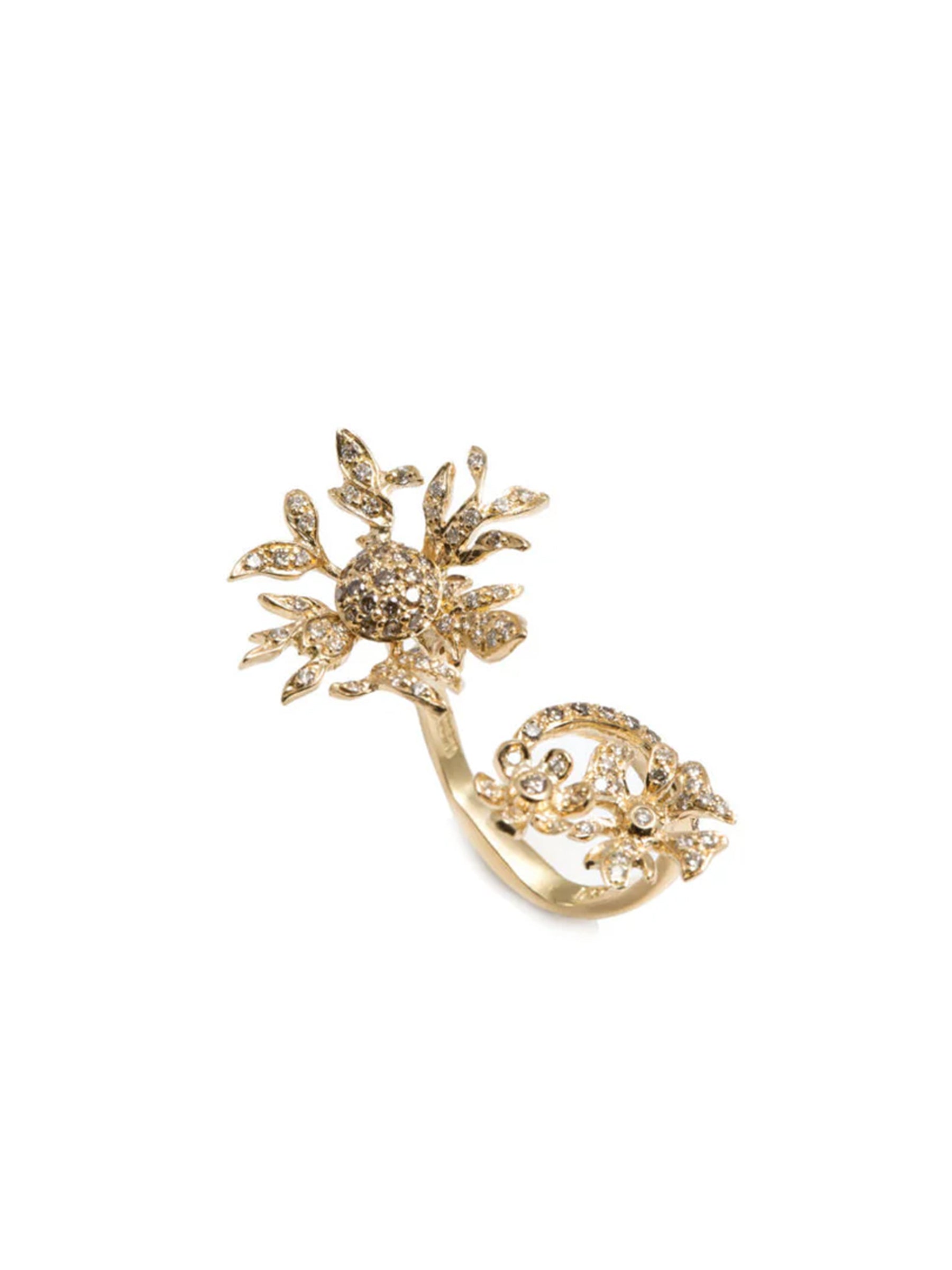 Levant Floral Ring with Diamonds