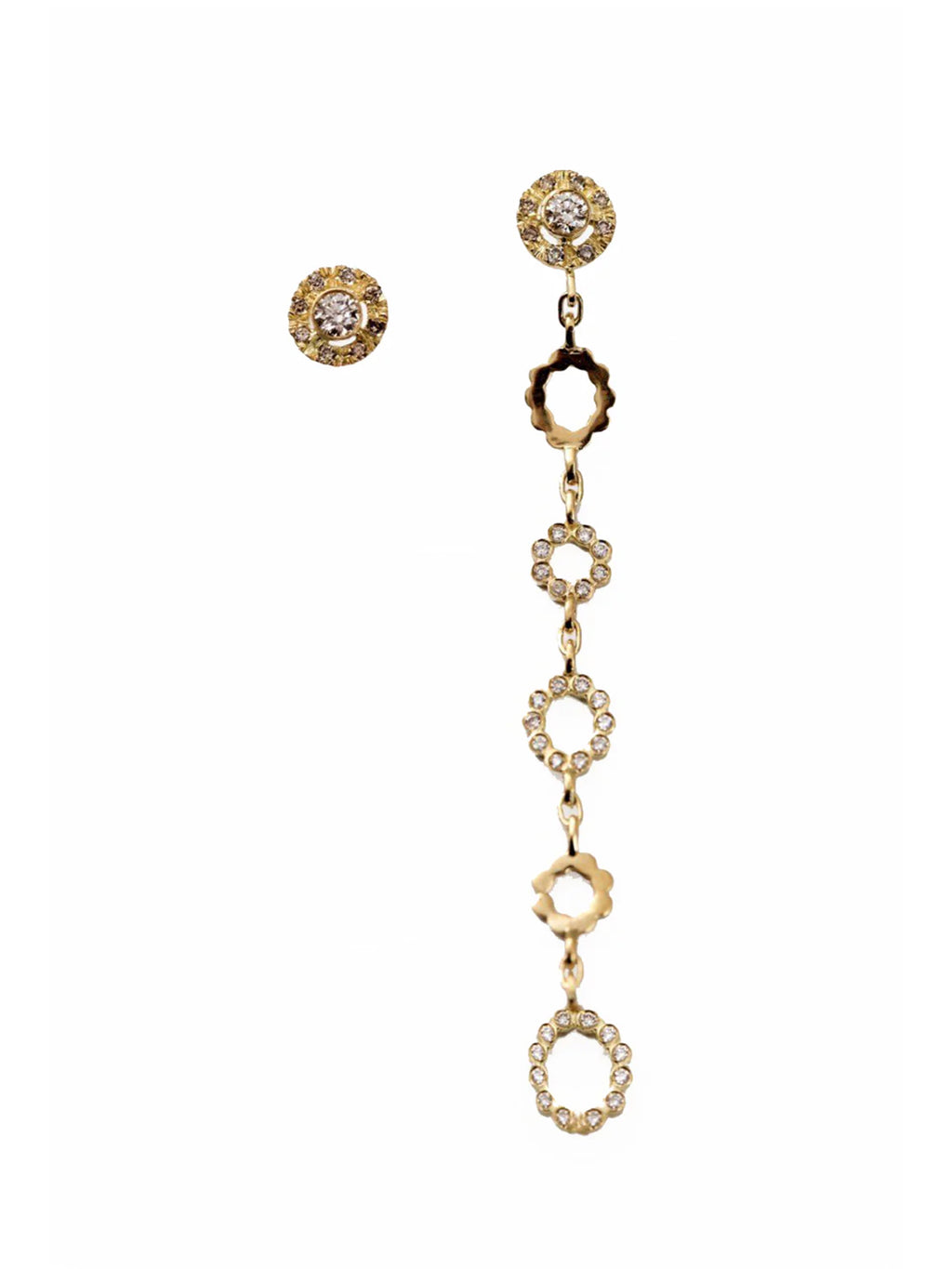 Mismatched Earrings with Diamond Stud