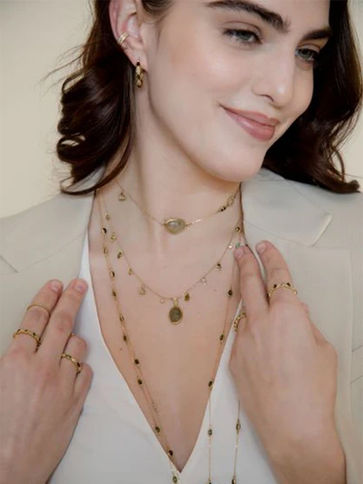 Sapphire Choker With Gold Heart Charm