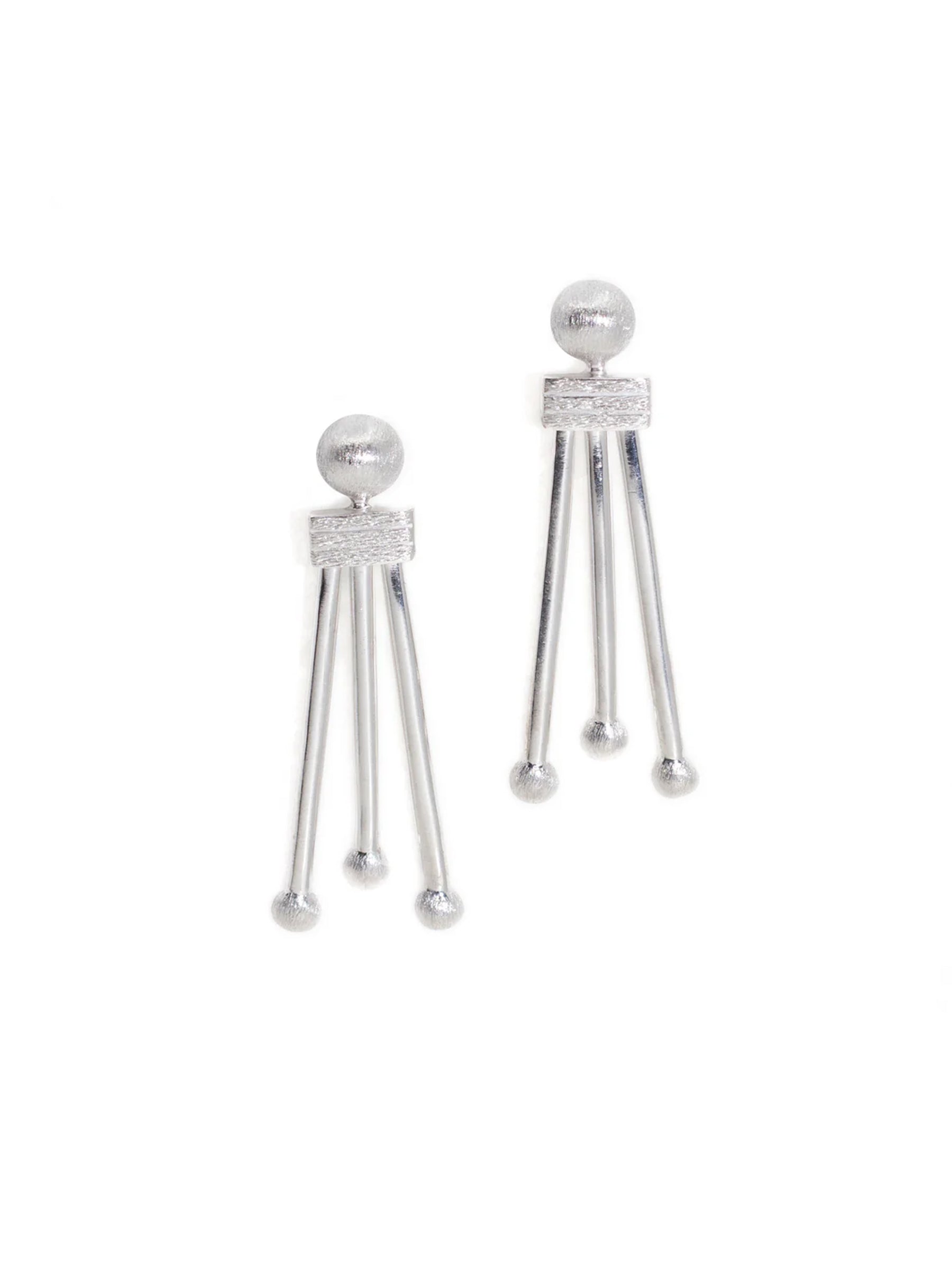 Silver Hanging Dome Earrings