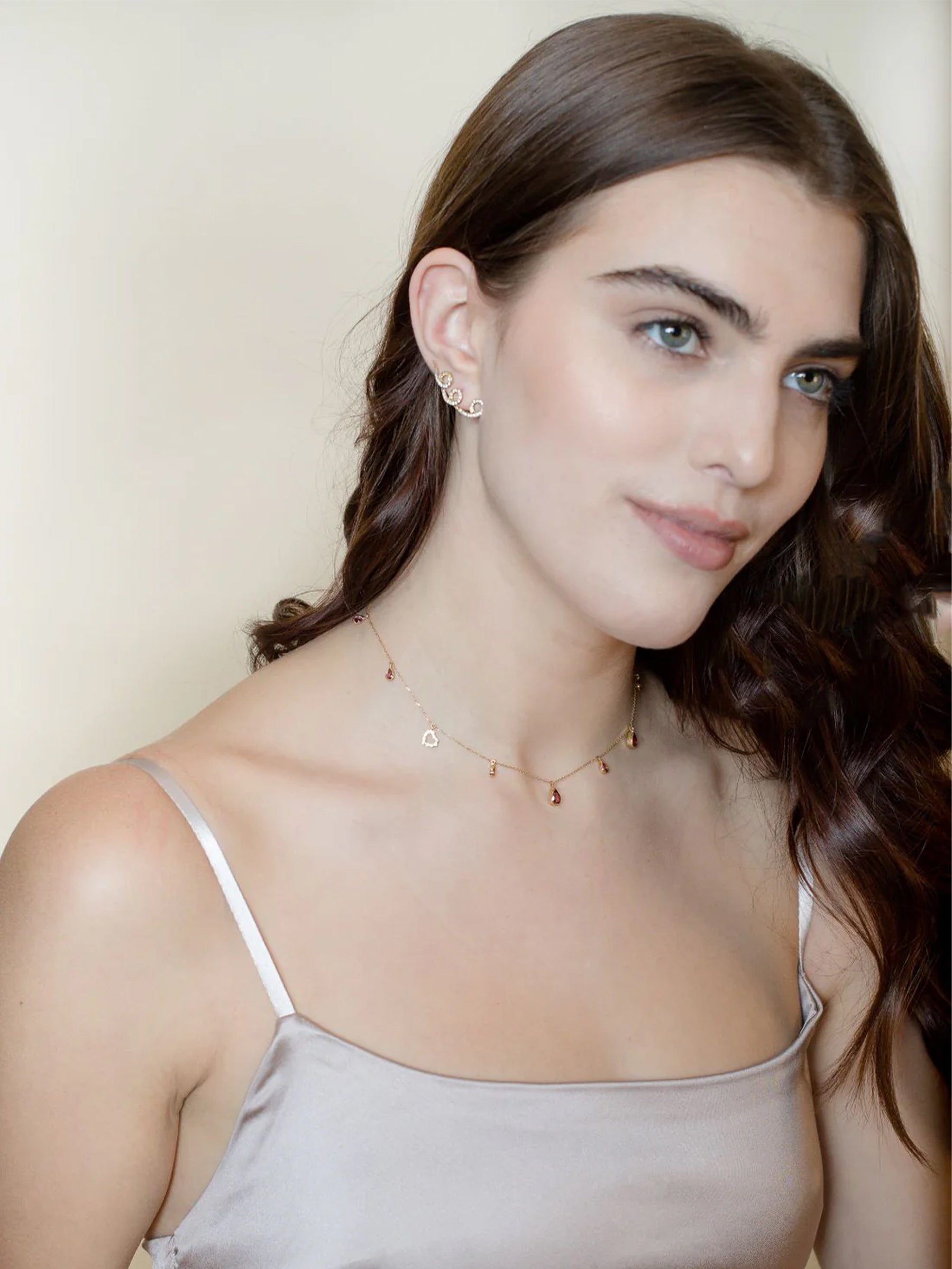 Diamonds and Yellow Sapphire Swirl Earrings