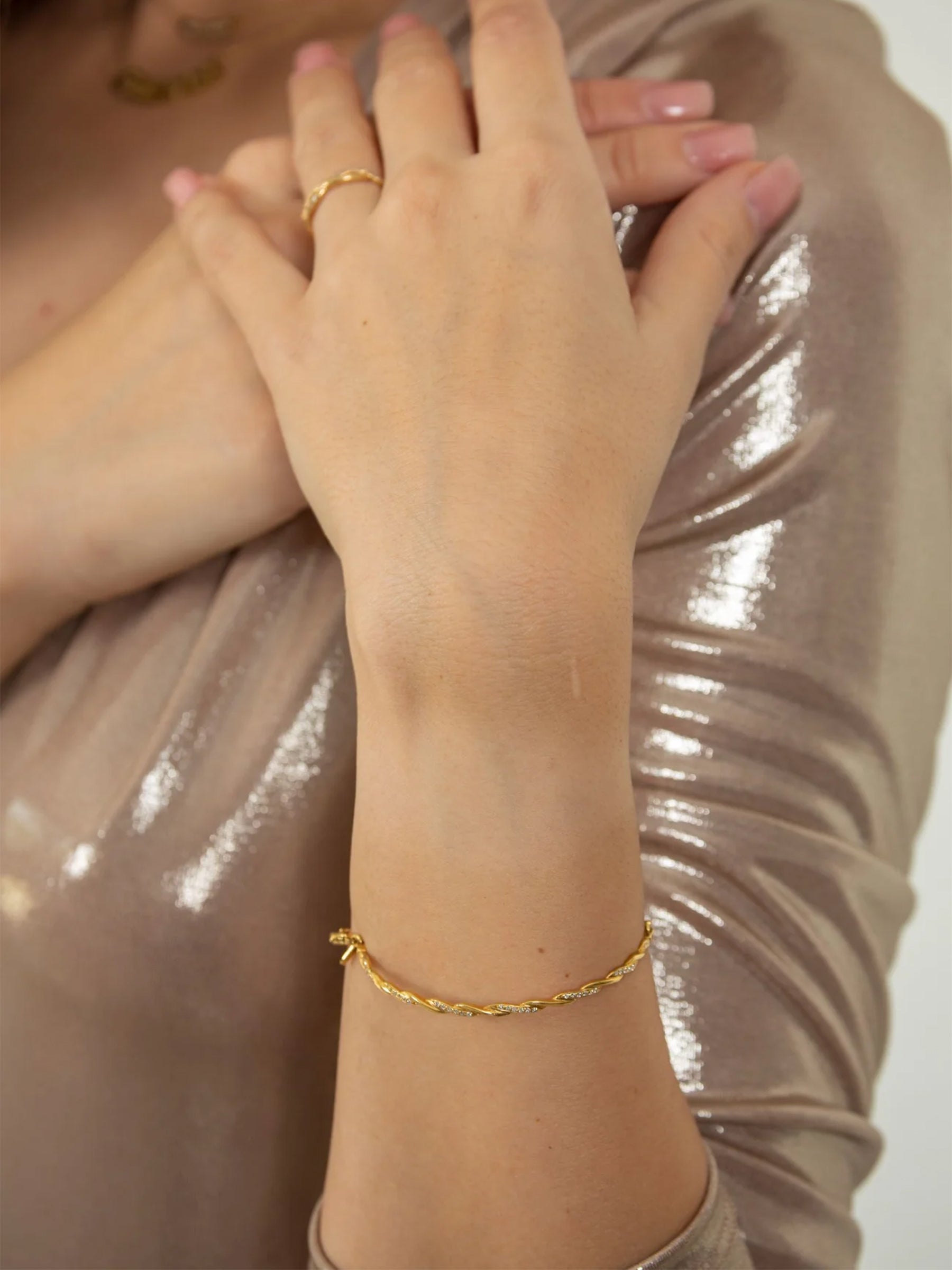 Levant Braided Bracelet with Diamonds