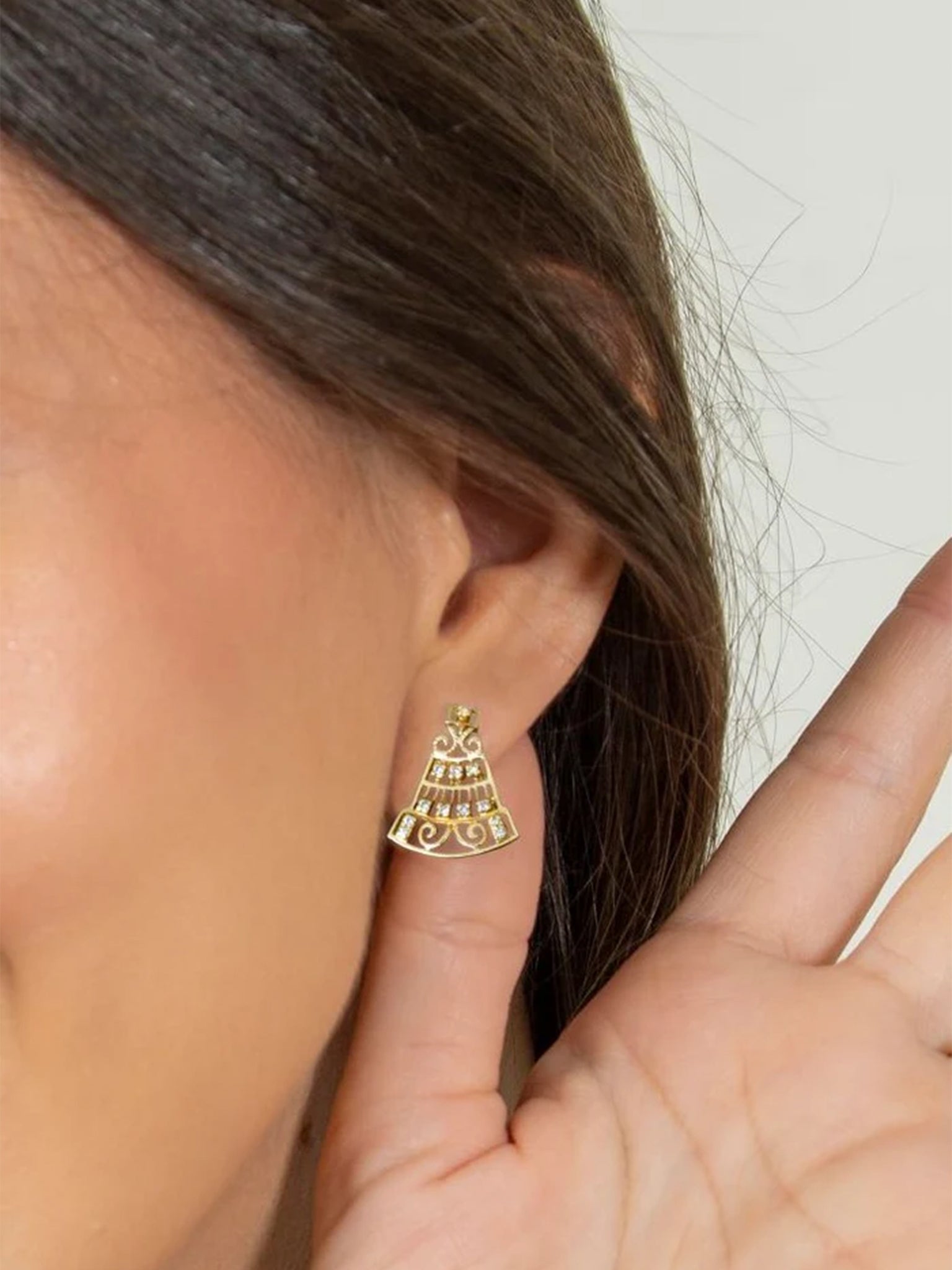 Levant Filigree Earrings with Diamonds