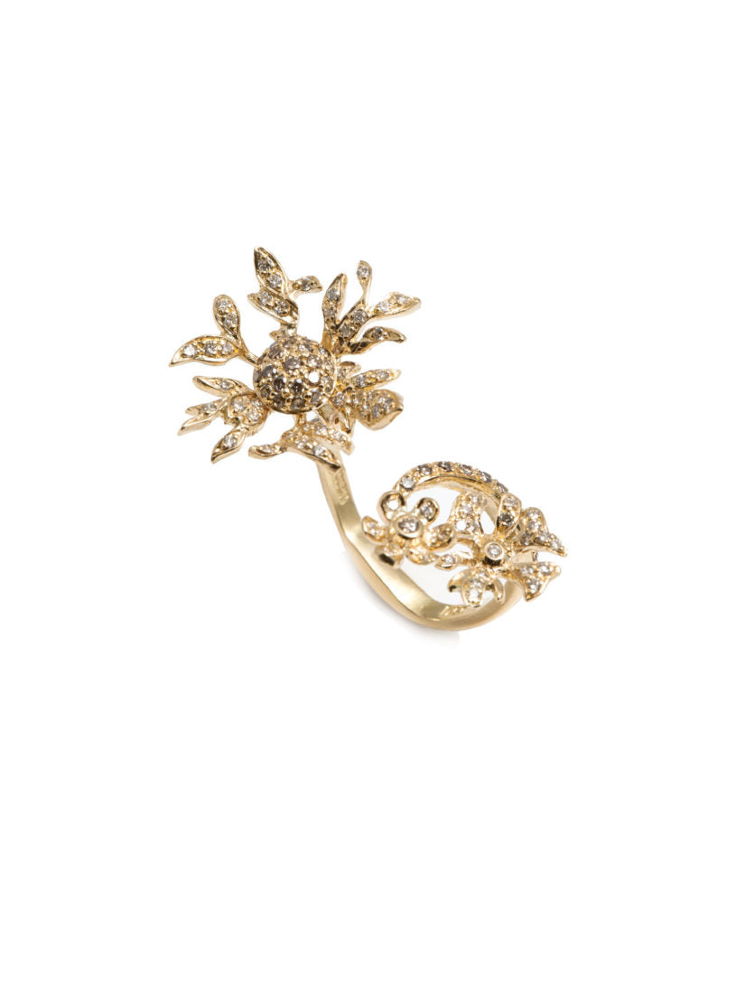 Levant Floral Ring with Diamonds