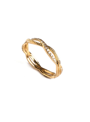 Levant Twisted Ring with Diamonds