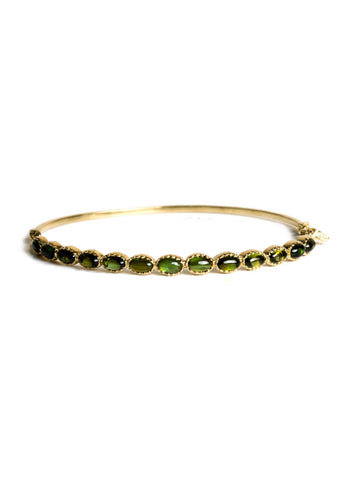 Freestyle Bracelet with Oval Green Tourmaline Cabochons