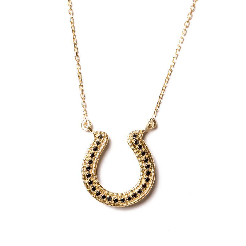 Black Diamonds Horseshoe Necklace