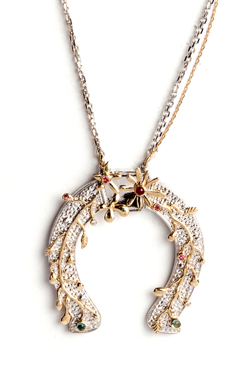 Horseshoe Spiralling Branches Necklace