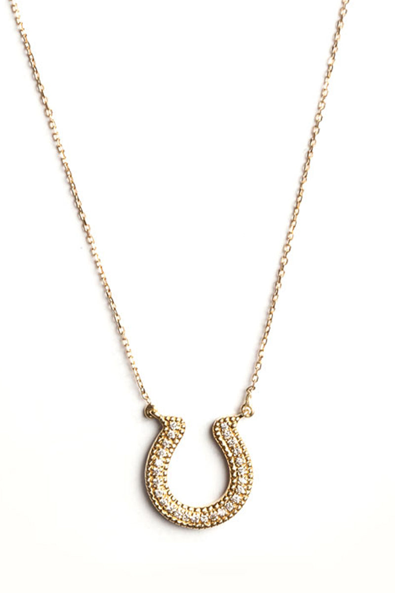 Horseshoe Necklace with Champagne Diamonds