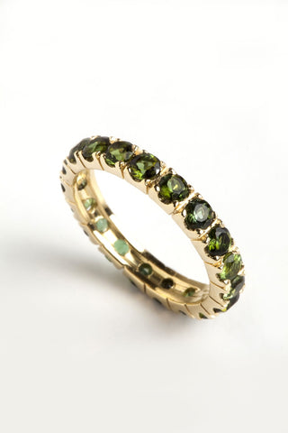 Freestyle Ring with Green Tourmalines