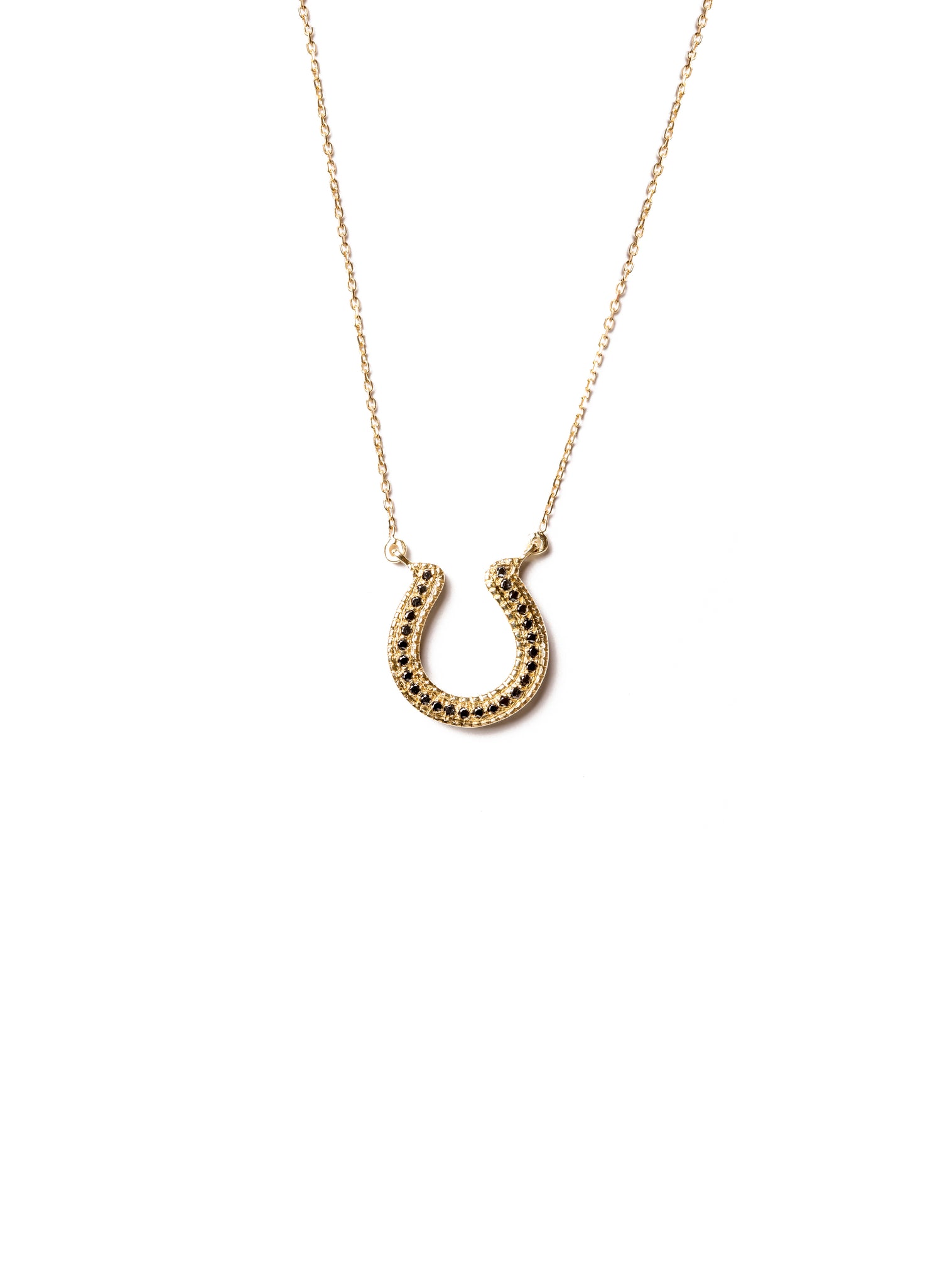 Black diamond horseshoe necklace Clearance