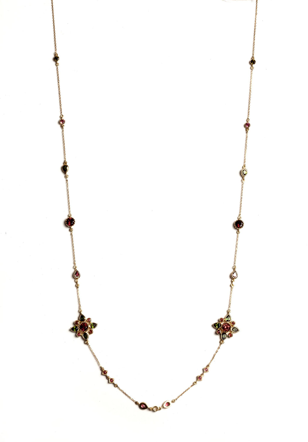 Arabesque Geometric Floral Long Necklace