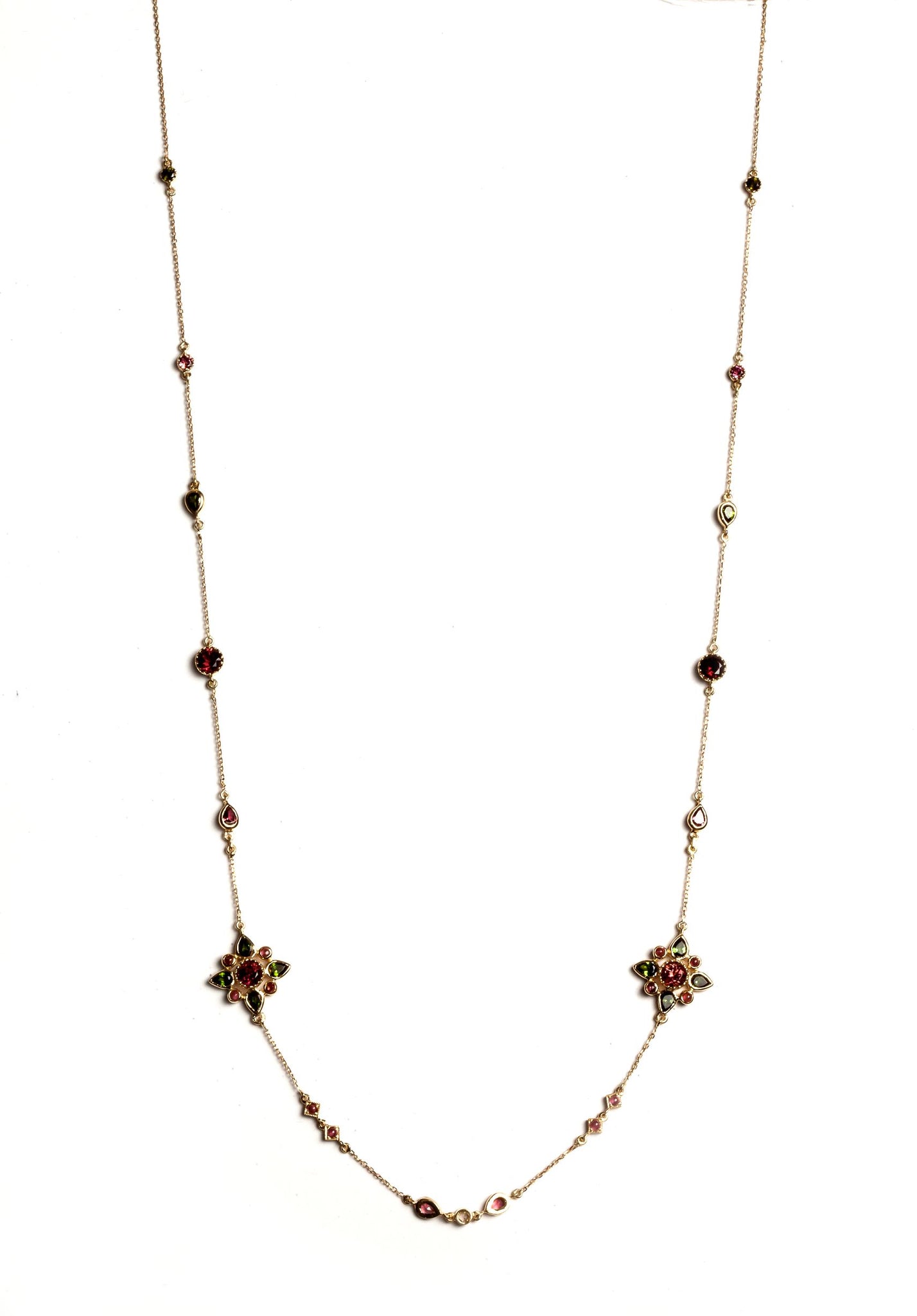 Arabesque Geometric Floral Long Necklace